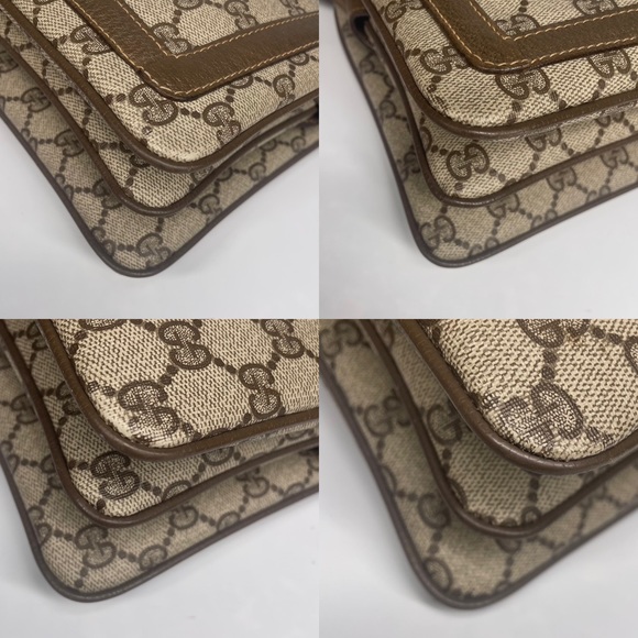 🔴SOLD🔴Gucci GG Monogram Canvas and Brown Leather shoulder bag - Picture 8 of 17
